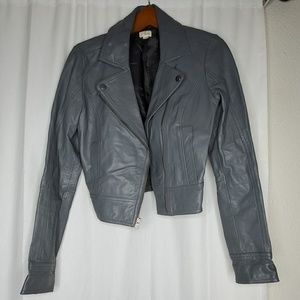 Grey leather jacket